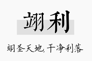 翊利名字的寓意及含义