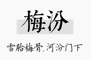 梅汾名字的寓意及含义