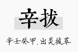 辛拔名字的寓意及含义