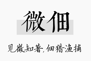 微佃名字的寓意及含义