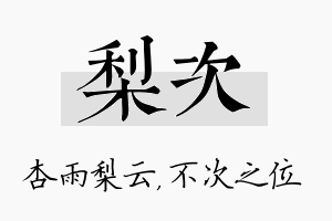 梨次名字的寓意及含义