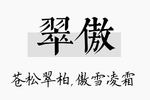 翠傲名字的寓意及含义