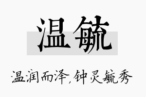 温毓名字的寓意及含义