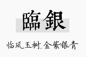 临银名字的寓意及含义