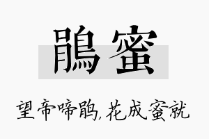 鹃蜜名字的寓意及含义