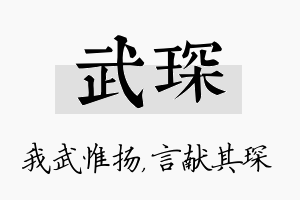 武琛名字的寓意及含义