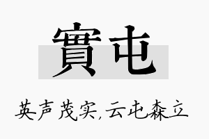 实屯名字的寓意及含义