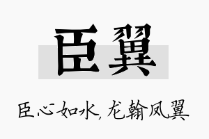 臣翼名字的寓意及含义