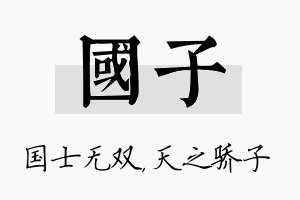 国子名字的寓意及含义