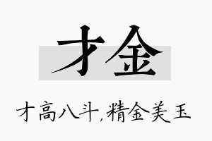 才金名字的寓意及含义