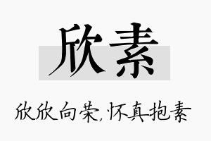 欣素名字的寓意及含义