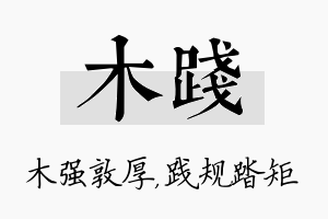 木践名字的寓意及含义