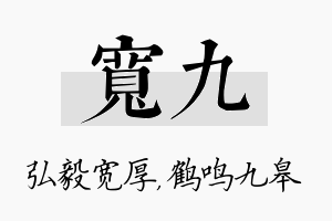 宽九名字的寓意及含义