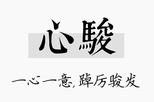 心骏名字的寓意及含义