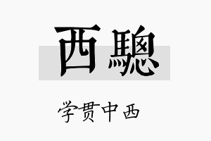 西骢名字的寓意及含义