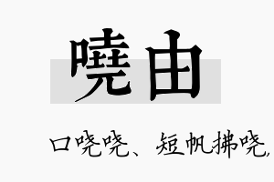 哓由名字的寓意及含义