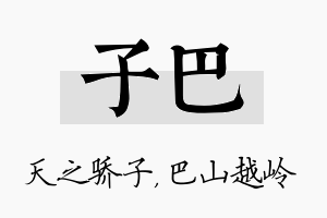 子巴名字的寓意及含义