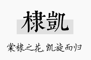 棣凯名字的寓意及含义