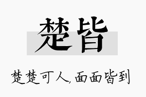 楚皆名字的寓意及含义