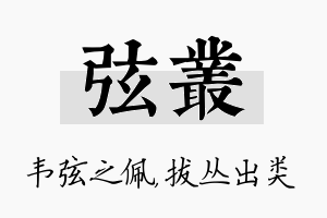 弦丛名字的寓意及含义