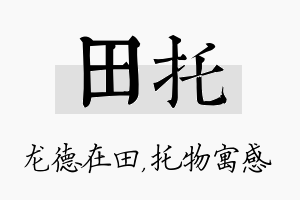 田托名字的寓意及含义