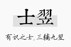 士翌名字的寓意及含义