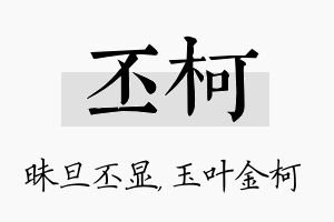 丕柯名字的寓意及含义