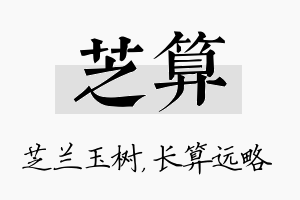 芝算名字的寓意及含义