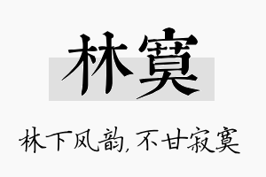 林寞名字的寓意及含义