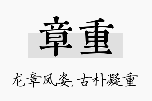 章重名字的寓意及含义