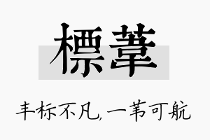 标苇名字的寓意及含义