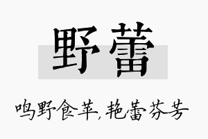 野蕾名字的寓意及含义