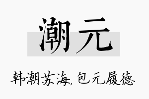 潮元名字的寓意及含义