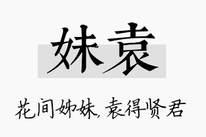 妹袁名字的寓意及含义