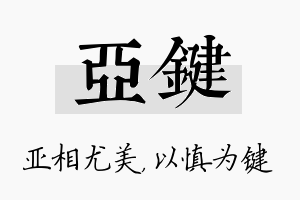 亚键名字的寓意及含义