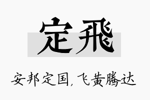 定飞名字的寓意及含义