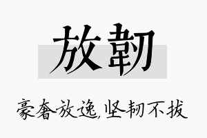 放韧名字的寓意及含义