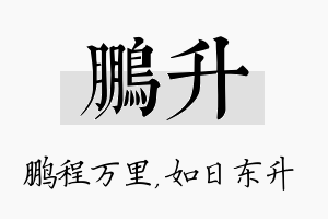 鹏升名字的寓意及含义