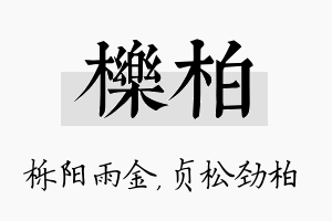 栎柏名字的寓意及含义