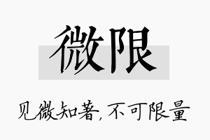 微限名字的寓意及含义