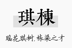 琪栋名字的寓意及含义