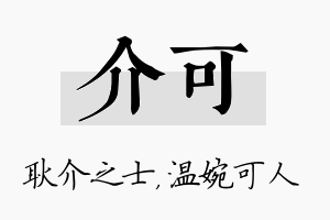 介可名字的寓意及含义