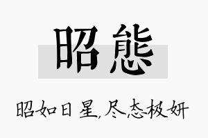 昭态名字的寓意及含义