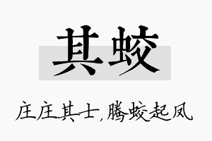 其蛟名字的寓意及含义