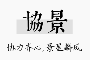 协景名字的寓意及含义