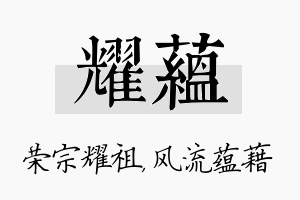 耀蕴名字的寓意及含义