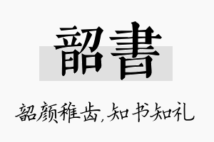 韶书名字的寓意及含义