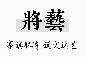 将艺名字的寓意及含义