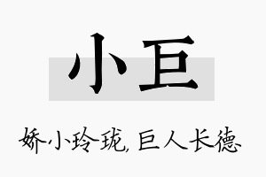 小巨名字的寓意及含义