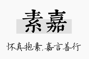 素嘉名字的寓意及含义